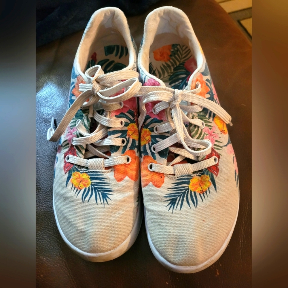 NOBULL Tropical Canvas Trainer Shoes Size 6 Womens Size 7.5 Mens
